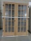 (7) ASSORTED OAK INTERIOR FRENCH DOORS WITH LIGHTS,