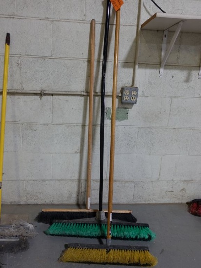 (3) SHOP BROOMS - ASSORTED