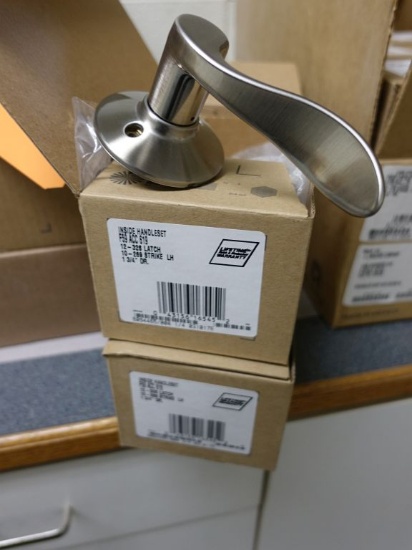 (2) SCHLAGE SATIN NICKEL INTERIOR HANDLE SETS