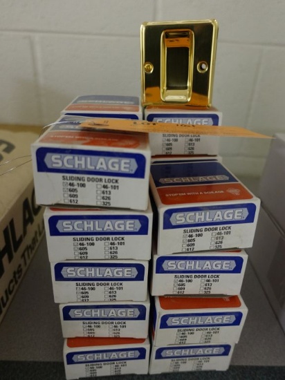 (20) SCHLAGE BRASS SLIDING POCKET DOOR LOCKS