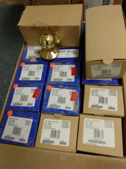 (17) BRASS ROUND INTERIOR HANDLE SETS