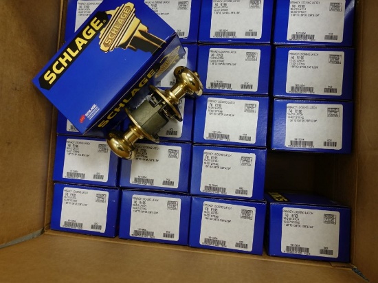 (20) SCHLAGE BRASS LOCKING LATCH HANDLE SETS