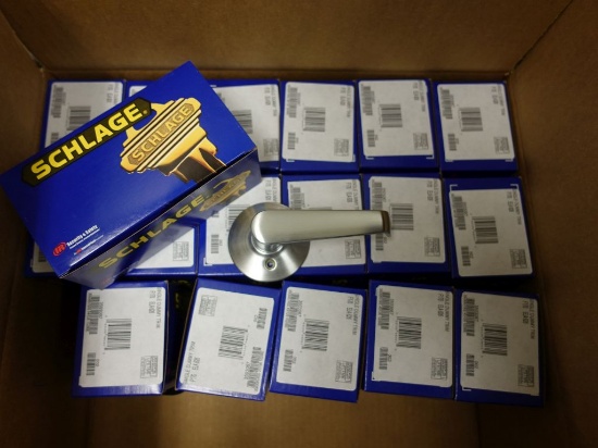 (18) SCHLAGE SINGLE DUMMY BRUSHED SILVER HANDLES
