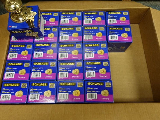 (23) SCHLAGE BRASS DUMMY ROUND HANDLE SETS