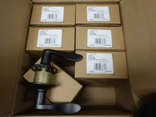 (6) SCHLAGE BRONZE HALL AND CLOSET DOOR HANDLES