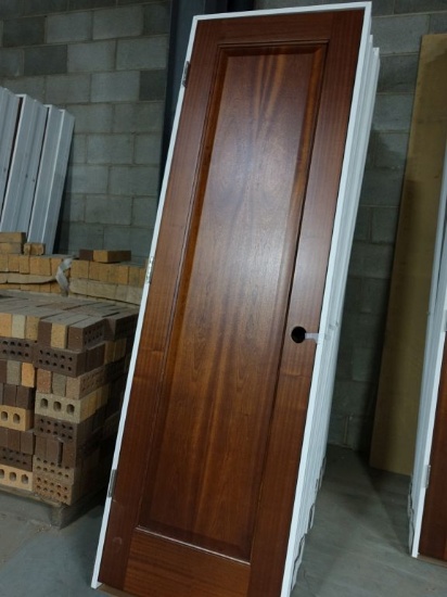 (10) 24" x 80" MAHOGANY RAISED PANEL DOORS, PREHUNG