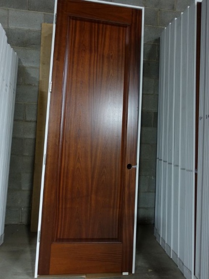 (5) 32" x 96" MAHOGANY RAISED PANEL DOORS, PREHUNG