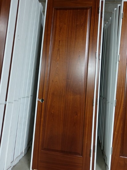 (10) 30" WIDE x 96" HIGH MAHOGANY RAISED PANEL DOORS, PREHUNG