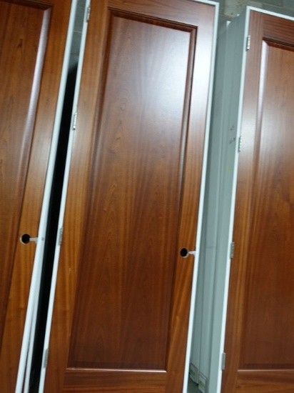(10) 30" WIDE x 96" HIGH MAHOGANY RAISED PANEL DOORS,