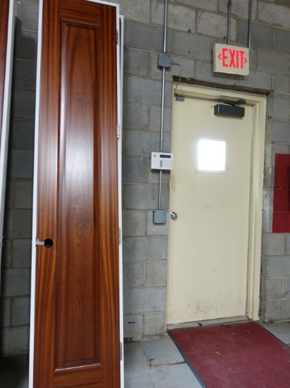 (3) 18" WIDE x 96" HIGH MAHOGANY RAISED PANEL DOORS, PREHUNG