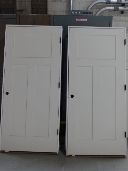 (4) 3'WIDE x 80" HIGH THREE PANEL DOORS,
