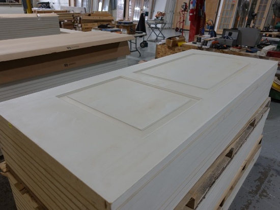 STACK OF (26) JELD-WEN RAISED PANEL DOOR SLABS, H/C,