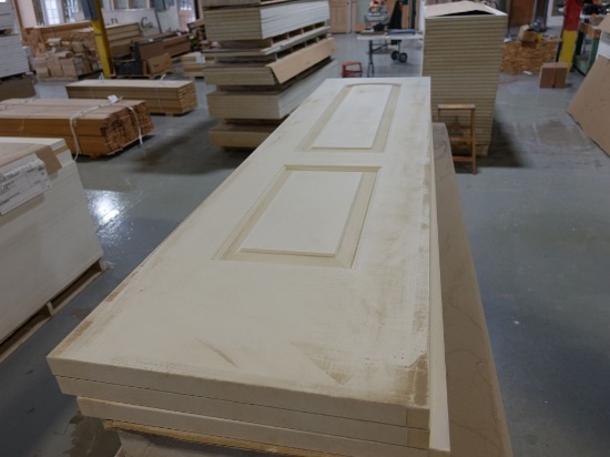 STACK OF (29) JELD WEN RAISED PANEL DOOR SLABS,