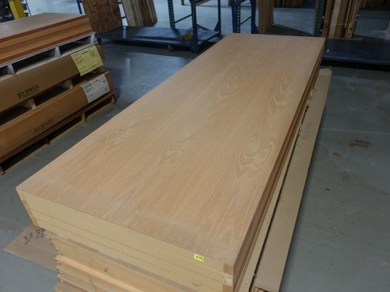 STACK OF (12) SOLID CORE OAK DOOR SLABS,