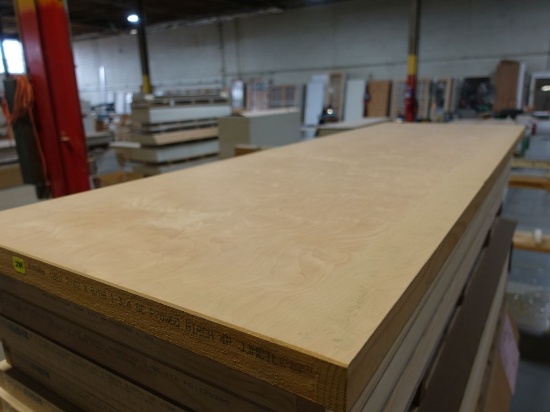 STACK OF (26) JELD-WEN BIRCH DOOR SLABS, S/C,  24", 28" &