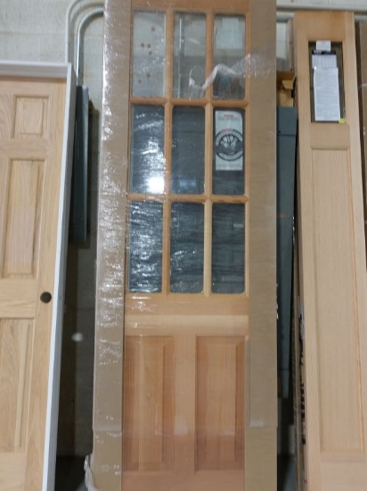 PINE DOOR WITH NINE LIGHTS, 32"W x 95" HIGH
