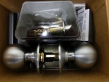 (45) SCHLAGE SATIN NICKEL ROUND DOOR HANDLE SETS