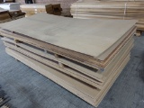 STACK OF ASSORTED 4' x 8' SHEETS OF MDF AND BIRCH PLYWOOD