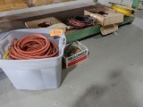 LARGE ASSORTMENT OF AIR HOSE, TUBE CRIMPER AND FITTINGS