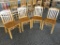 (4) ALL WOOD DINING CHAIRS, SEAT, BACK AND FRAME ARE