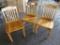 (3) ALL WOOD DINING CHAIRS, SEAT, BACK AND FRAME ARE