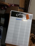 CALLAWAY GOLF SCORE CARDS AND BOX OF FLAGS