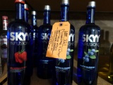 (7) ONE LITER BOTTLES OF ASSORTED FLAVORS OF SKYY