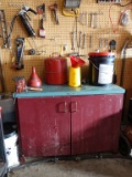 TWO DOOR WORKBENCH WITH WILTON VISE, FUNNELS,