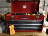 STACK-ON METAL TOOLBOX WITH MISC. HAND TOOLS