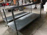 STAINLESS STEEL PREP TABLE WITH LOWER SHELF, 6' x 30