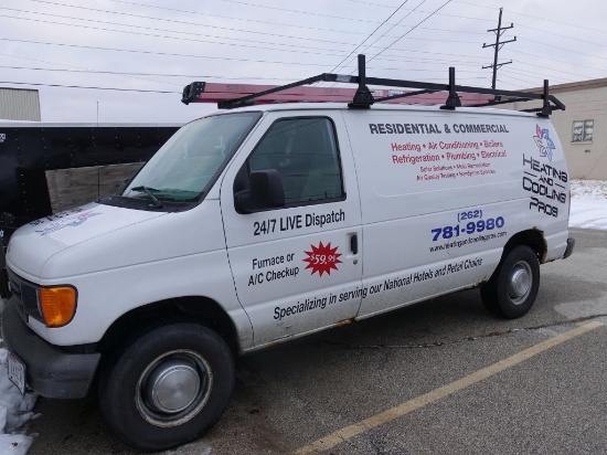 2006 FORD ONE TON CARGO VAN, AUTOMATIC, WHITE,