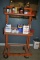 METAL RACK ON CASTERS WITH TWO REMOVABLE SHELVES,