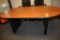 SMALL OVAL CONFERENCE TABLE WITH WOODGRAIN TOP,