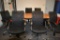 (6) MATCHING BLACK CONFERENCE CHAIRS, PADDED SEATS,