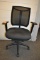 BLACK DESK CHAIR WITH PADDED SEAT AND MESH BACK