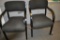 (2) BLACK VISITOR CHAIRS, WOOD FRAMES