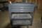 METAL SHOP CART WITH THREE DRAWERS AND TWO LOWER SHELVES