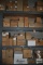 ASSORTED CONTENTS ON WOODEN SHELVES, SUCTION CUPS,