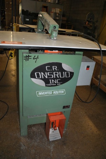 C.R. ONSRUD INC. INVERTED ROUTER TABLE, OPERATOR FOOT PEDAL,