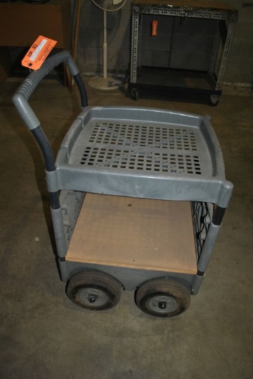 SUNCAST PLASTIC FOUR WHEEL UTILITY CART, GRAY,