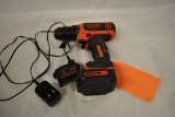 BLACK & DECKER 12 VOLT CORDLESS DRILL WITH BATTERY