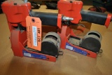 (2) CLINCHER PNEUMATIC CARTON STAPLERS AND BOX OF STAPLES