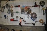 CONTENTS ON THIS SECTION OF PEGBOARD, SPRAY GUNS,