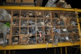 CONTENTS IN CUBBIES IN CENTER SECTION OF END UNIT OF RACKING,