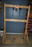 WOODEN CLAMP RACK ON CASTERS