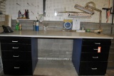 8' x 3' WORKBENCH WITH FOUR DRAWERS, GRAY LAMINATE TOP