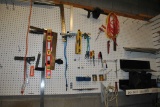 MISC. CONTENTS ON THIS 8' LONG SECTION OF PEGBOARD,