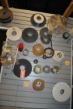 ASSORTED TAPE AND FOAM ROLLS ON THIS SECTION OF SLAT BOARD