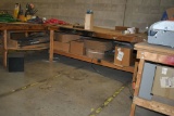 (3) 4' x 8' WOODEN WORKBENCHES, NO CONTENTS