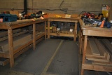 (4) WOODEN WORKBENCHES, (2) 4' x 8' AND (2) 2' x 8',